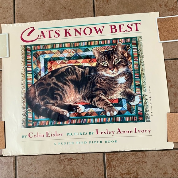 1992 Poster Print “Cats Know Best” By Lesley Anne Ivory - Picture 1 of 9